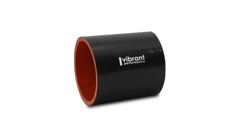 Vibrant 1.625in I.D. x 3in Long Gloss Black Silicone Hose Coupling