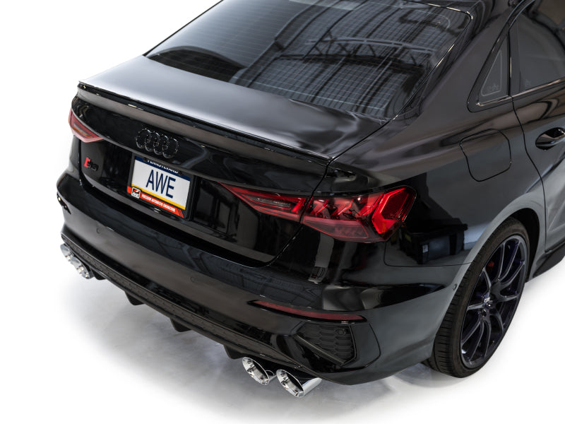 AWE 22-24 Audi 8Y S3 Track Edition Exhaust - Chrome Silver Tips