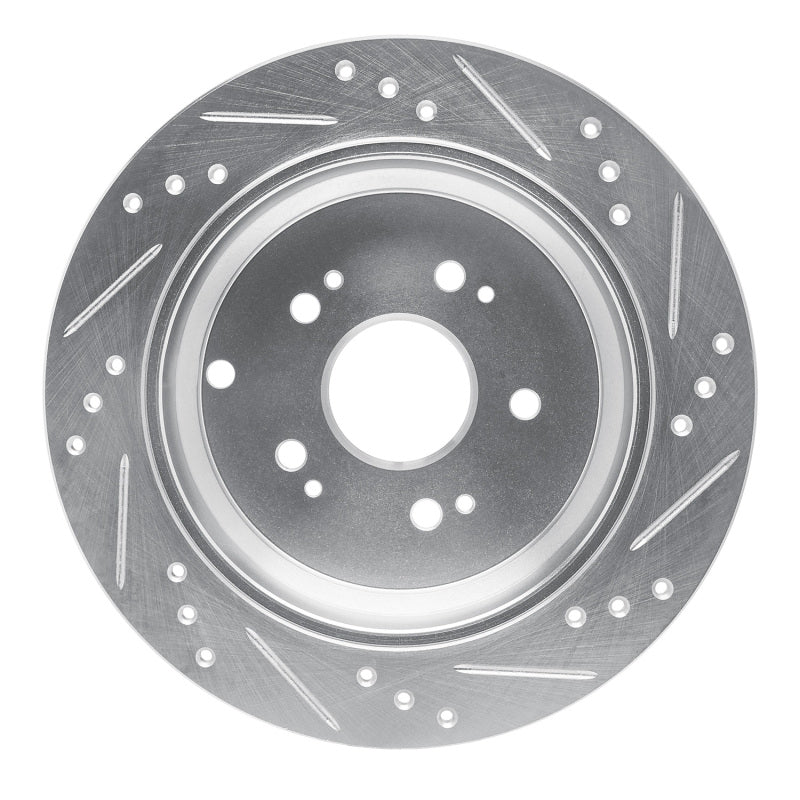 R1 05-18 Acura RDX Rear Left Drilled & Slotted Silver Brake Rotor
