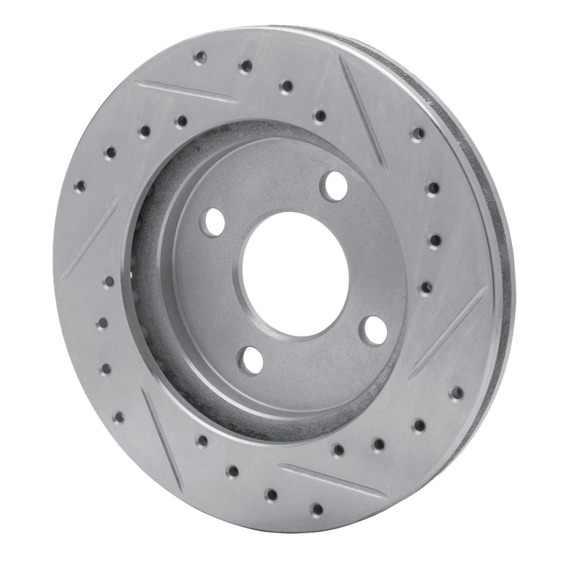 DFC 81-87 Chrysler LeBaron Front Left Drilled & Slotted Silver Brake Rotor