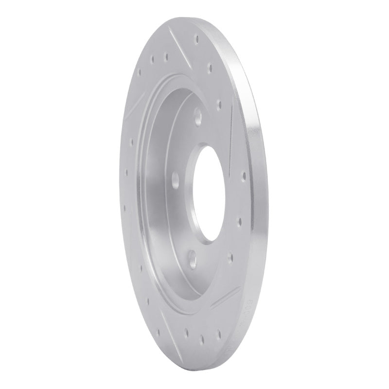 R1 88-94 Buick Regal Rear Left Drilled & Slotted Silver Brake Rotor