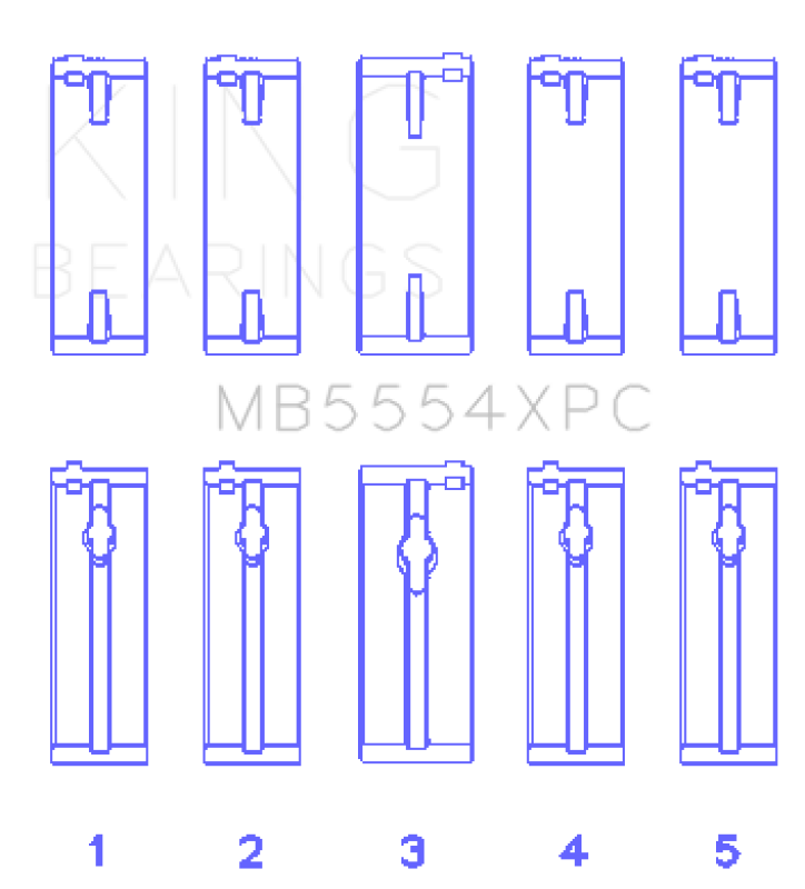 King Engine Bearings Toyota 3SGTE 16V 2.0L pMaxKote Performance Main Bearing Set - Size STD