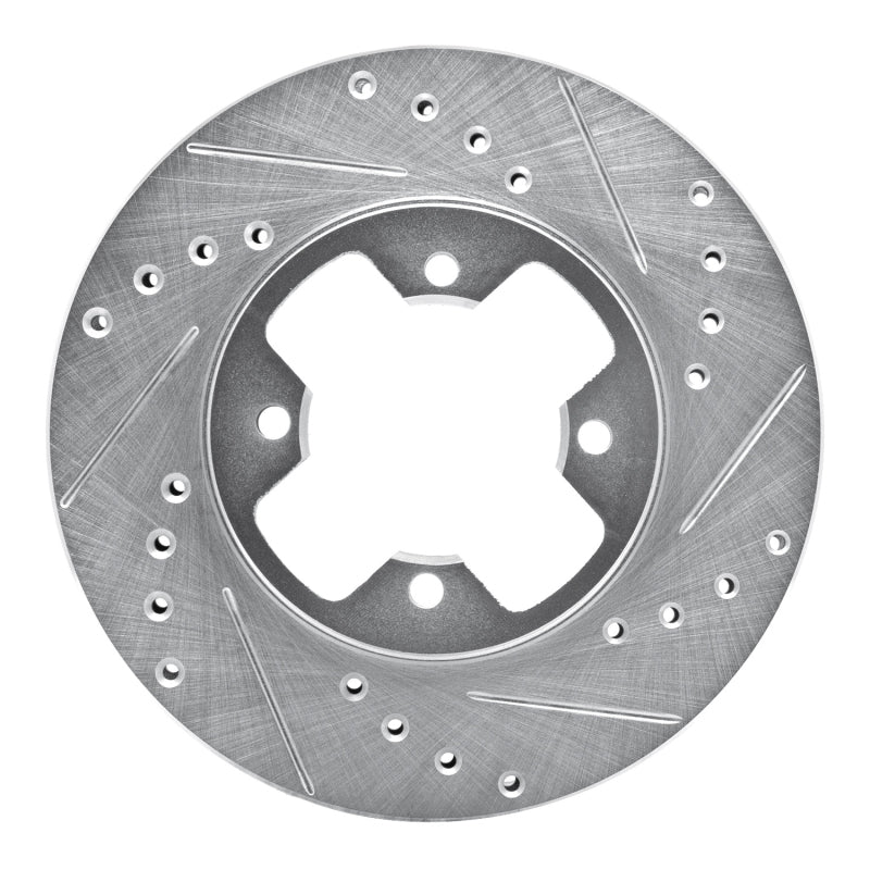 DFC 79-83 Nissan 280ZX Front Right Drilled & Slotted Silver Brake Rotor