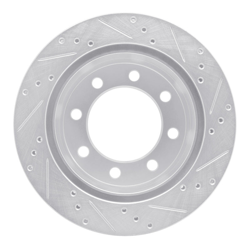 R1 00-02 Dodge Ram 3500 Rear Left Drilled & Slotted Silver Brake Rotor