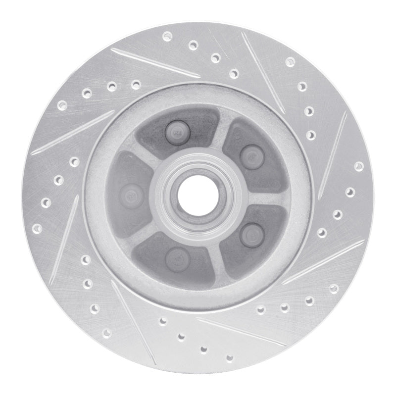 R1 68-70 Ford Falcon Front Left Drilled & Slotted Silver Brake Rotor