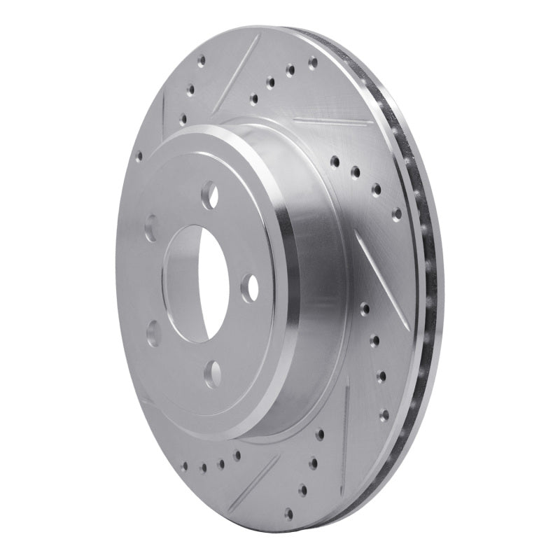 R1 05-23 Chrysler 300 Rear Left Drilled & Slotted Silver Brake Rotor