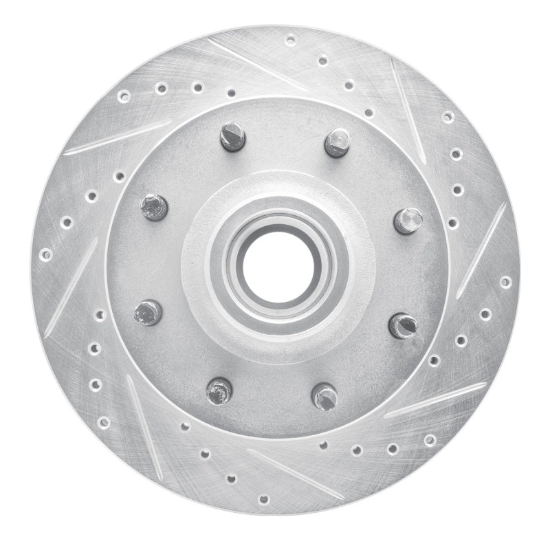 DFC 01-02 Chevrolet Express 3500 Front Right Drilled & Slotted Silver Brake Rotor