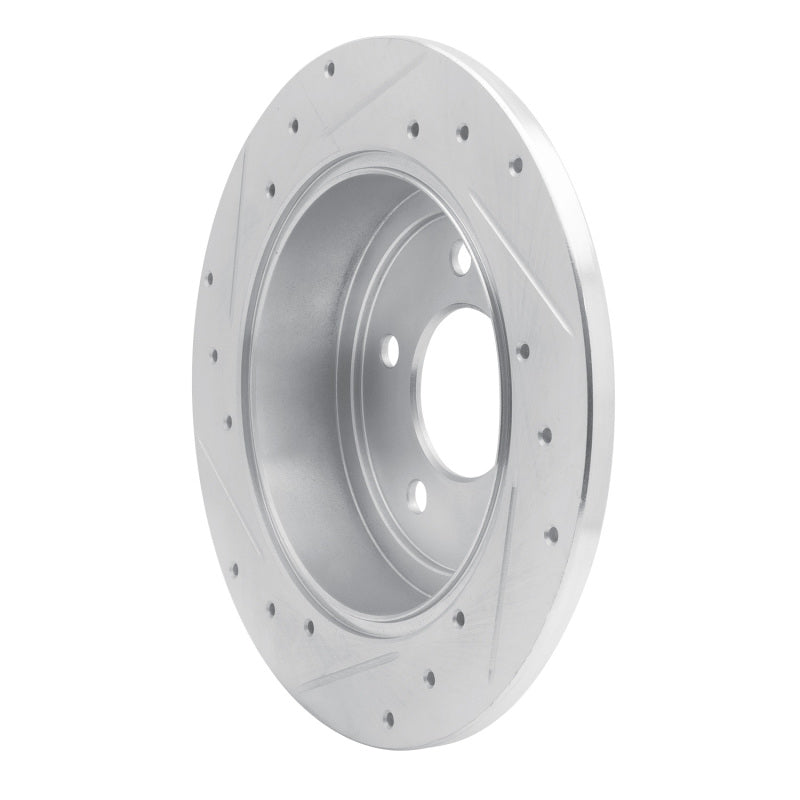 R1 97-07 Chrysler Town & Country Rear Right Drilled & Slotted Silver Brake Rotor