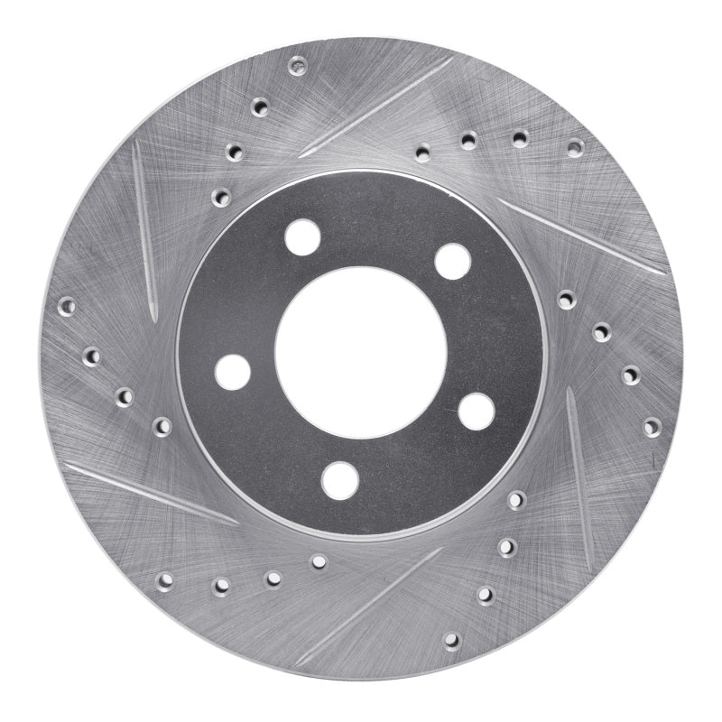 R1 91-00 Ford Taurus (Excl SHO) Front Left Drilled & Slotted Silver Brake Rotor