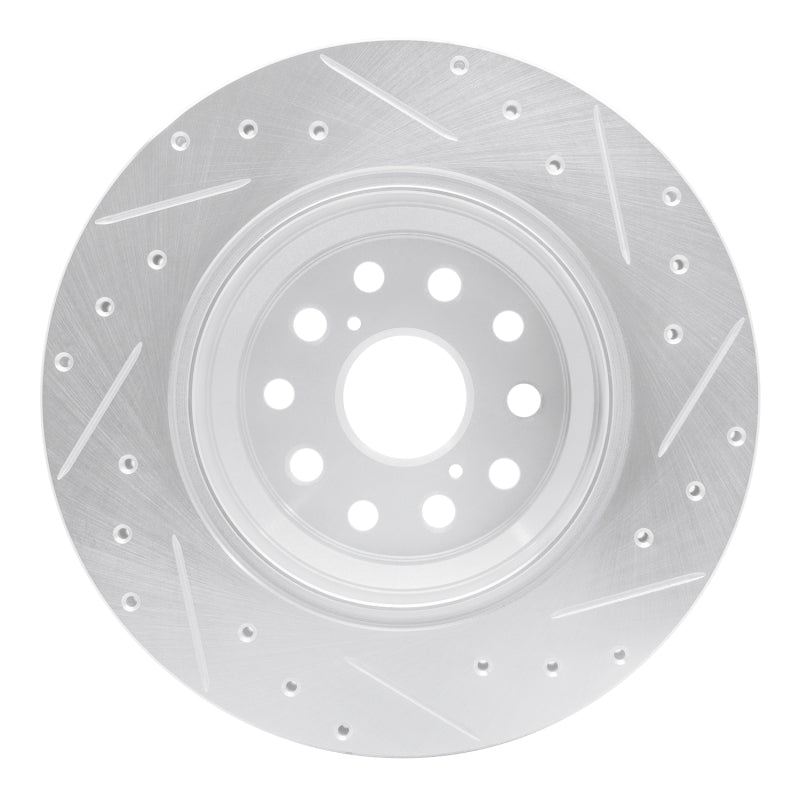 DFC 07-17 Lexus LS460 Left Rear Drilled & Slotted Silver Brake Rotor