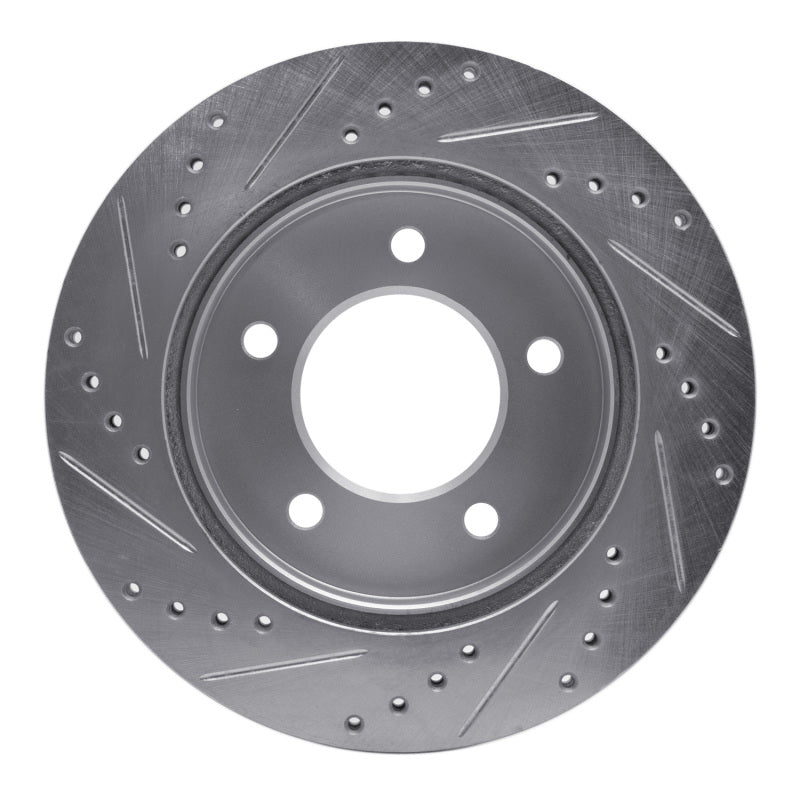 R1 97-04 Ford F-150 4WD Front Right Drilled & Slotted Silver Brake Rotor