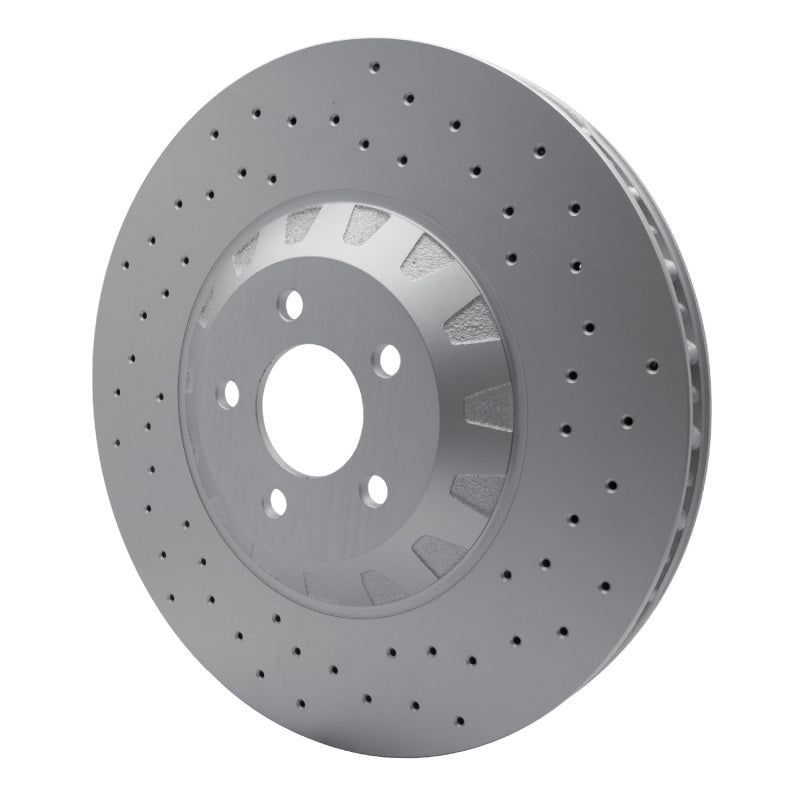 R1 16-18 Ford Mustang Left Front Drilled GeoSPEC Coated Rotor