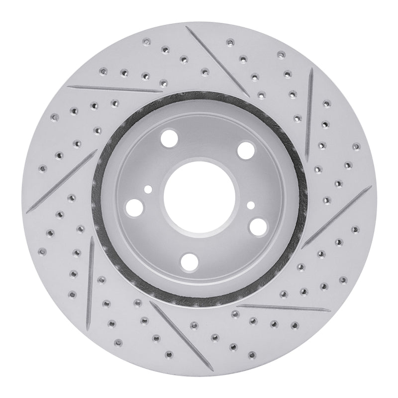 R1 06-15 Lexus IS250 Left Front Drilled & Slotted Geo-Carbon Rotor