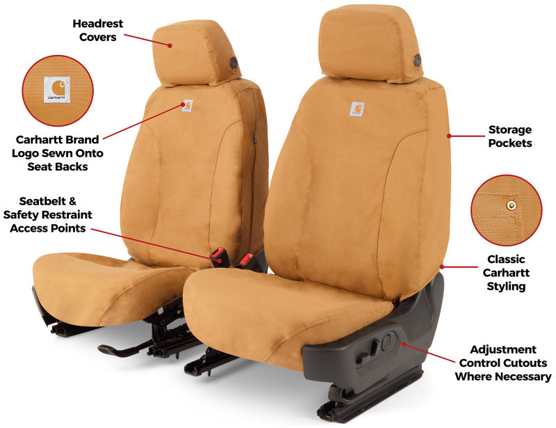 Covercraft 11 Jeep Wrangler Carhartt SeatSaver Custom Front Row Seat Covers - Brown