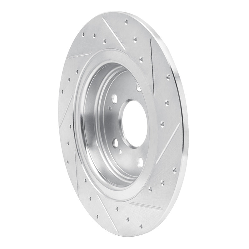 DFC 17-20 Acura MDX Rear Left Drilled & Slotted Silver Brake Rotor