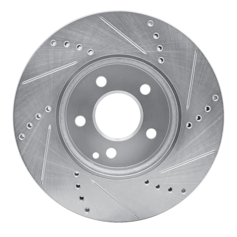 R1 03-09 Mercedes-Benz E320 Front Left Drilled & Slotted Silver Brake Rotor
