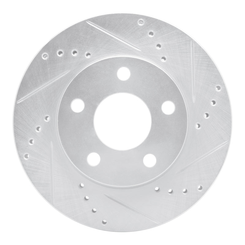 R1 97-05 Buick Century Front Right Drilled & Slotted Silver Brake Rotor