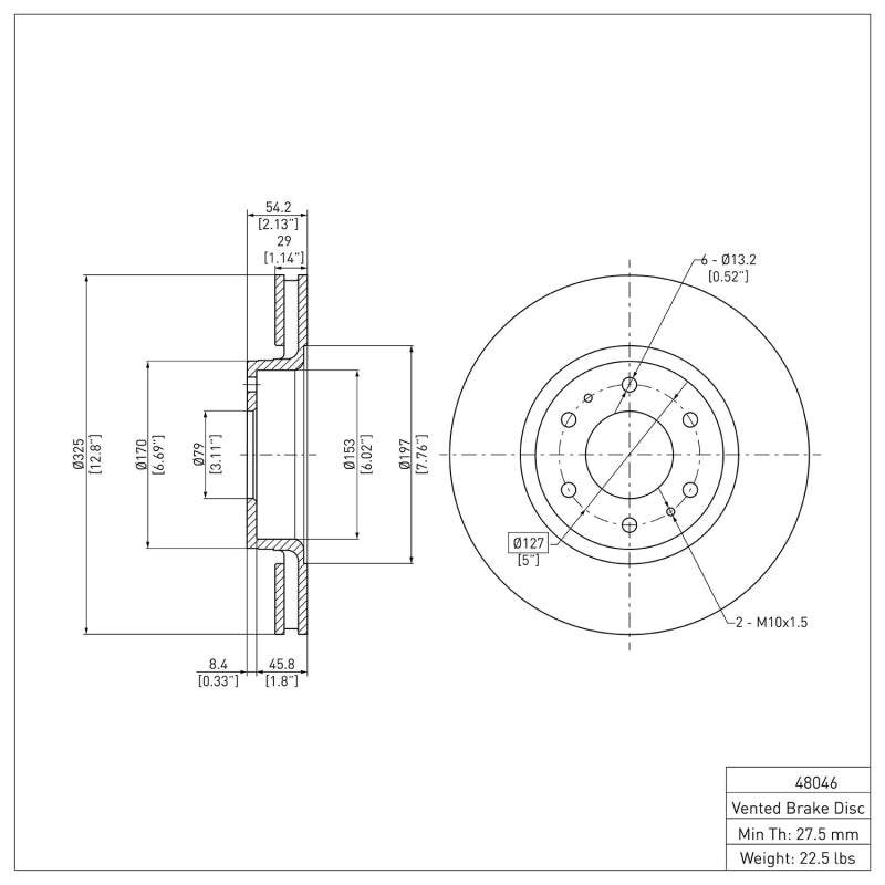 R1 2002-2009 Buick Rainier Front Brake Rotor
