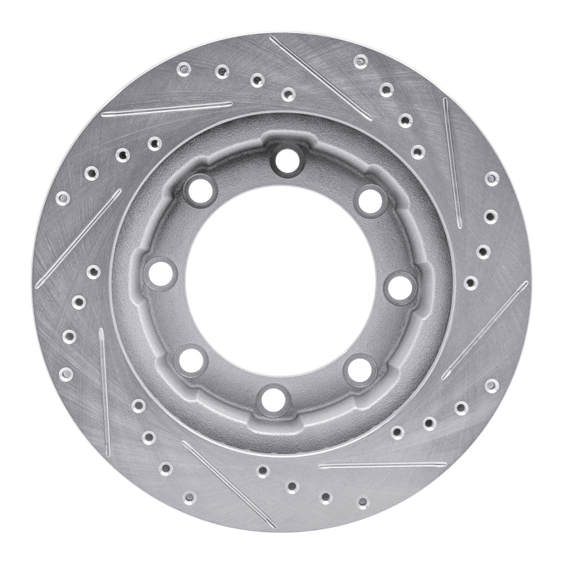 R1 80-94 Ford F-250 4WD (Excl Super Duty) Front Left Drilled & Slotted Silver Brake Rotor