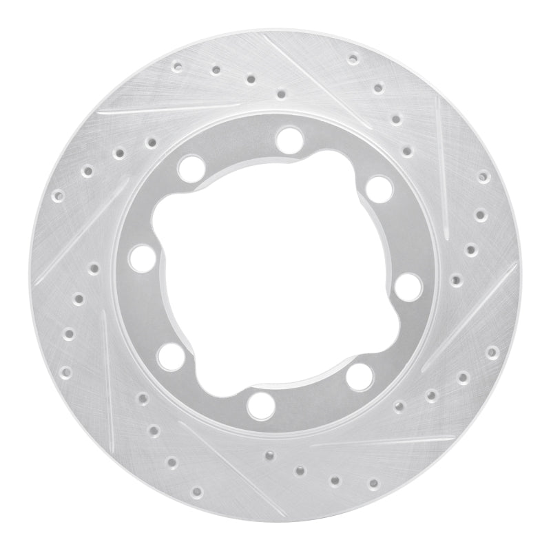 R1 92-00 Chevrolet K3500 Front Right Drilled & Slotted Silver Brake Rotor