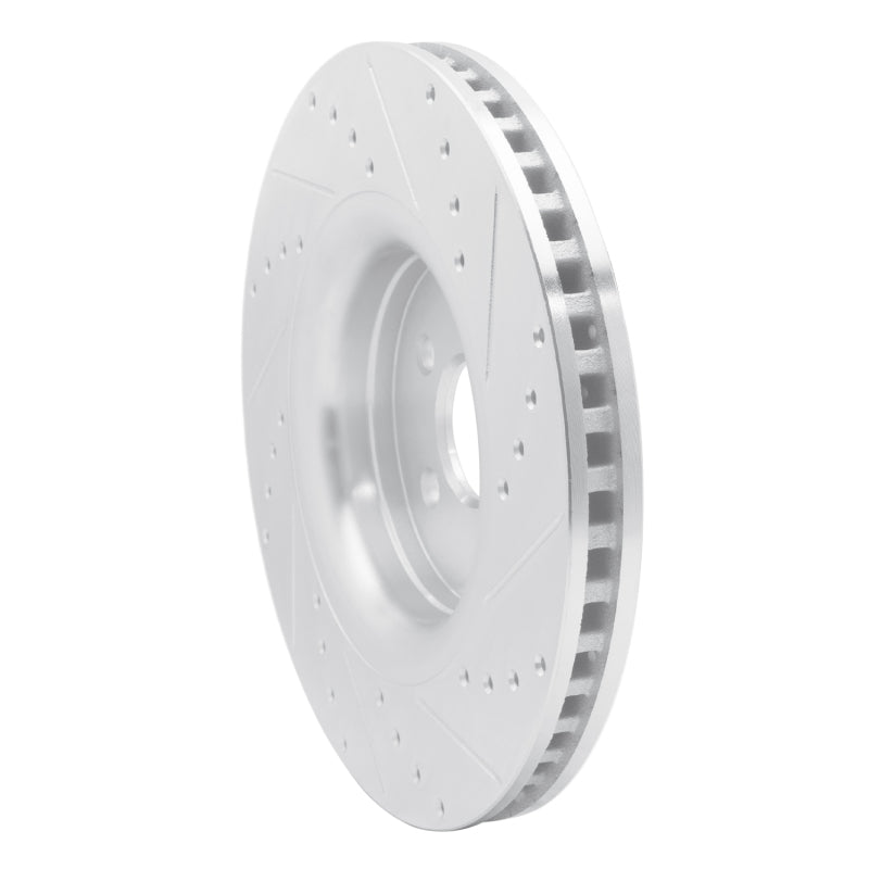 R1 15-21 Ford Edge Front Left Drilled & Slotted Silver Brake Rotor