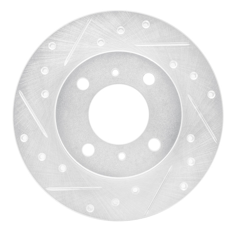 R1 92-96 Dodge COLT Front Left Drilled & Slotted Silver Brake Rotor