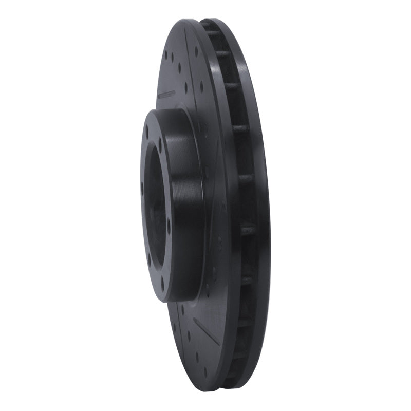 R1 87-88 Toyota Pickup Front Right Drilled & Slotted Black Brake Rotor