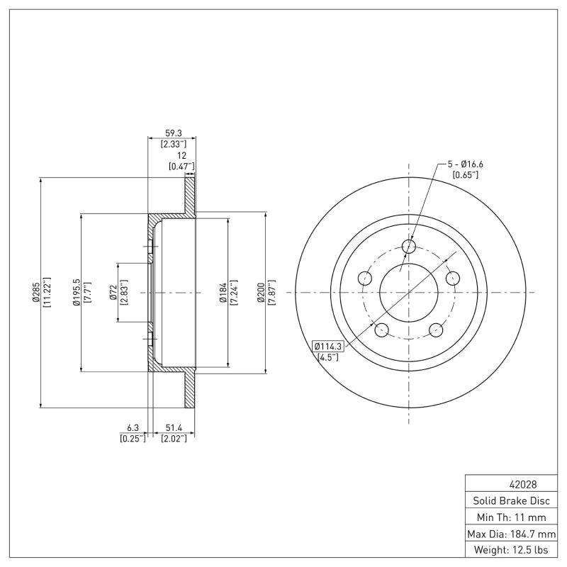 R1 03-07 Jeep Wrangler Rear Brake Rotor
