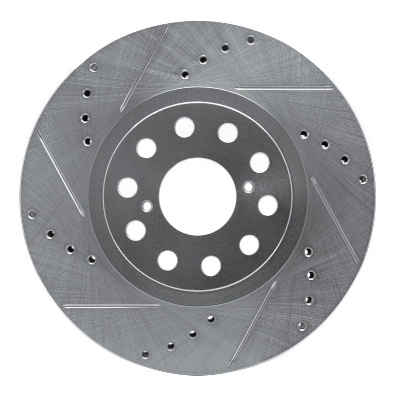 DFC 93-98 Toyota Supra Front Left Drilled & Slotted Silver Brake Rotor