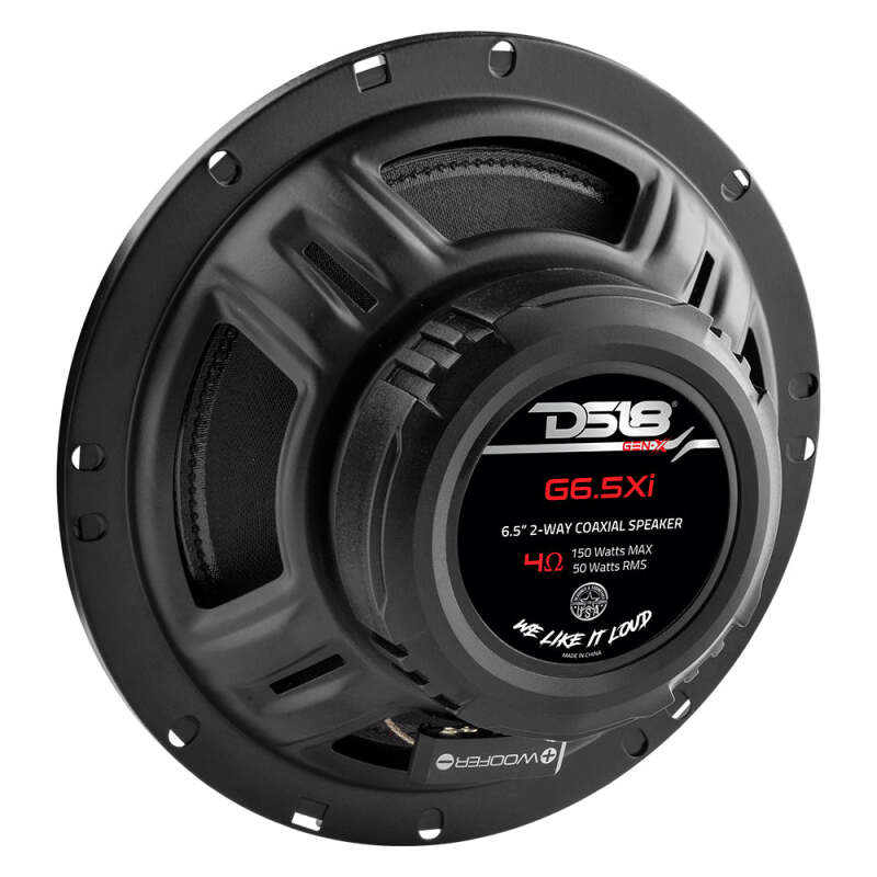 DS18 6.5in 50Watts RMS 4 ohm 2-Way Coaxial Speaker System Universal Fit