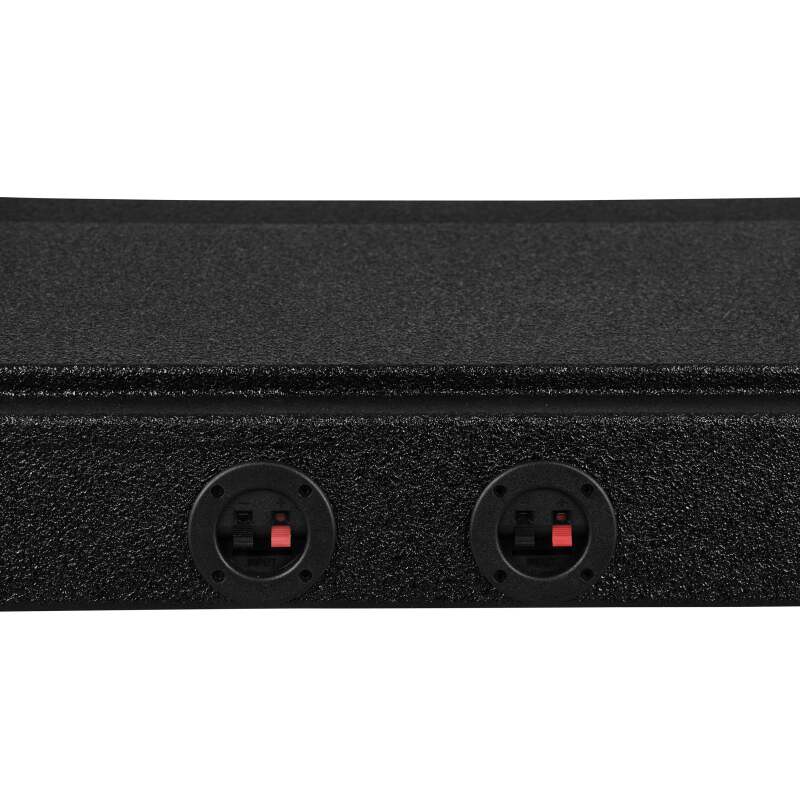 DS18 2x 12in Shallow Down Firing Underseat Ported Box Subwoofer Enclosure- Black Spray Paint Finish