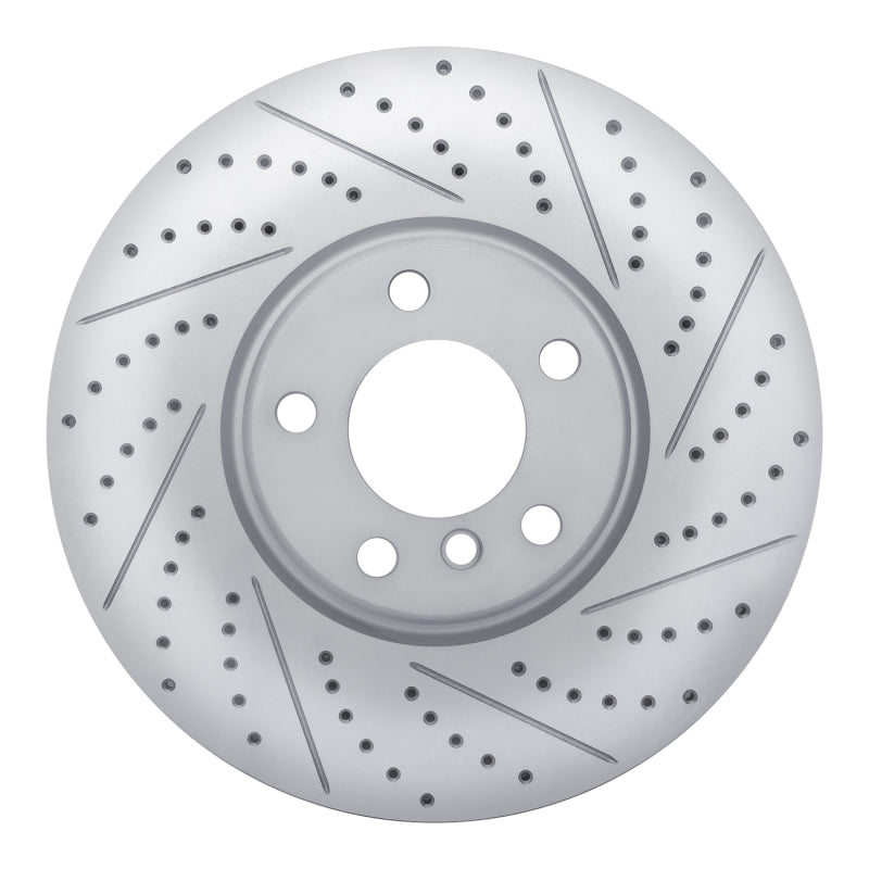 R1 21-23 Dodge Challenger Left Front Drilled & Slotted Geo-Carbon Rotor