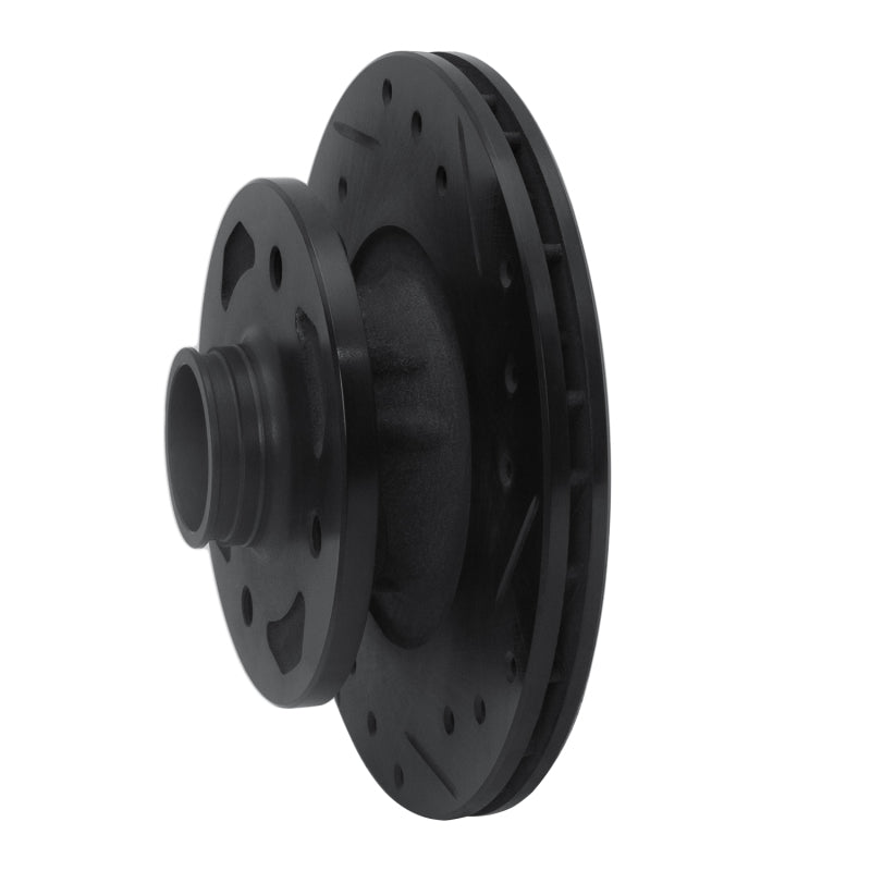 R1 84-85 Mazda RX-7 Front Right Drilled & Slotted Black Brake Rotor
