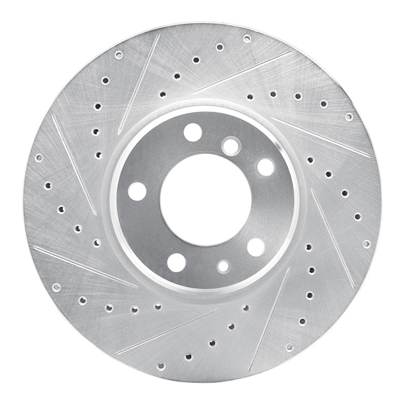 DFC 95-01 BMW 750iL Front Left Drilled & Slotted Silver Brake Rotor