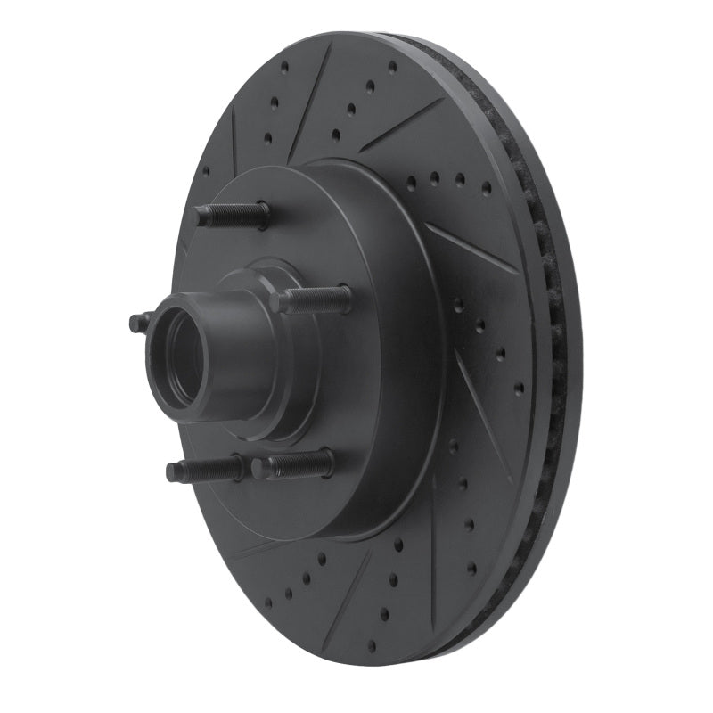 R1 04-06 Ford E-150 Club Wagon Front Left Drilled & Slotted Black Brake Rotor