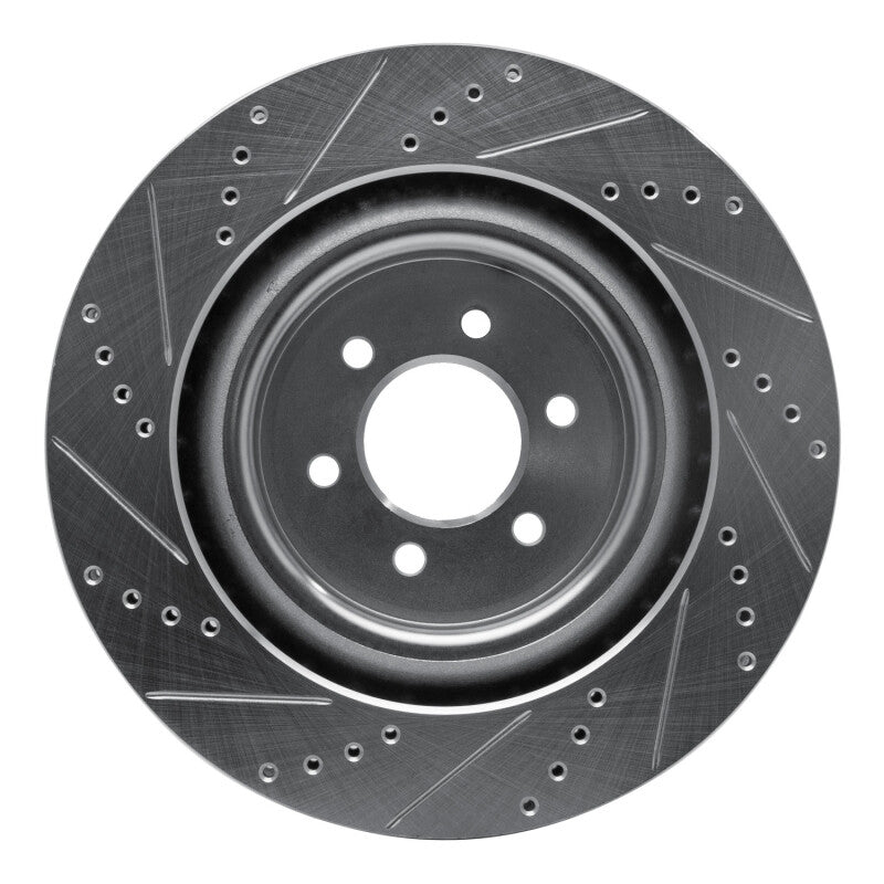 R1 03-17 Dodge Viper Rear Right Drilled & Slotted Silver Brake Rotor
