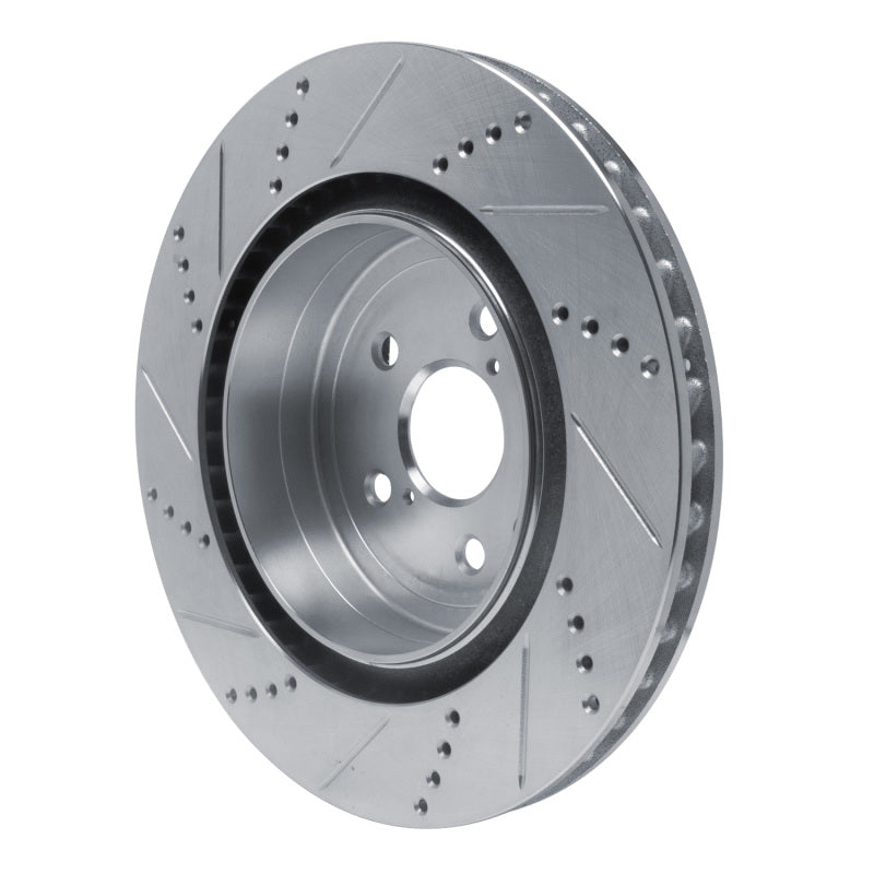 DFC 15-22 Lexus RC F Right Rear Drilled & Slotted Silver Brake Rotor