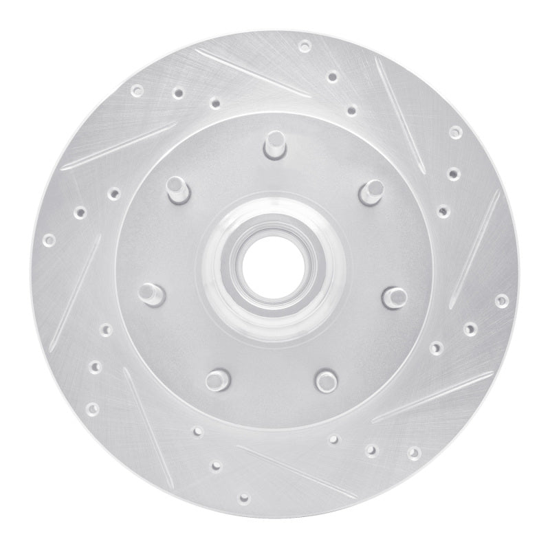 R1 97-02 Ford F-150 RWD Front Right Drilled & Slotted Silver Brake Rotor
