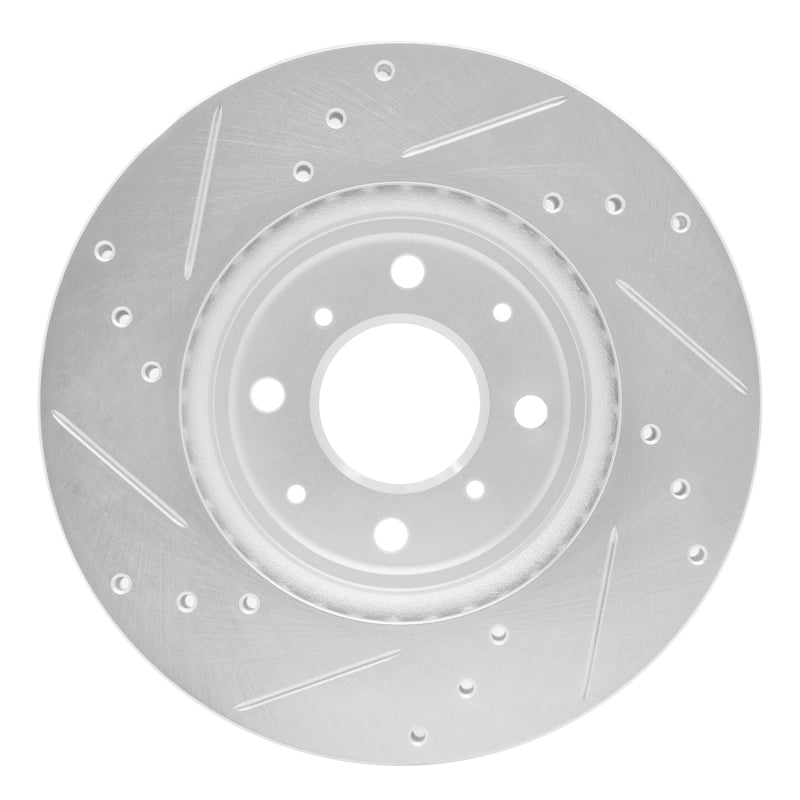 R1 15-20 Honda Fit (Mexico) Front Right Drilled & Slotted Silver Brake Rotor