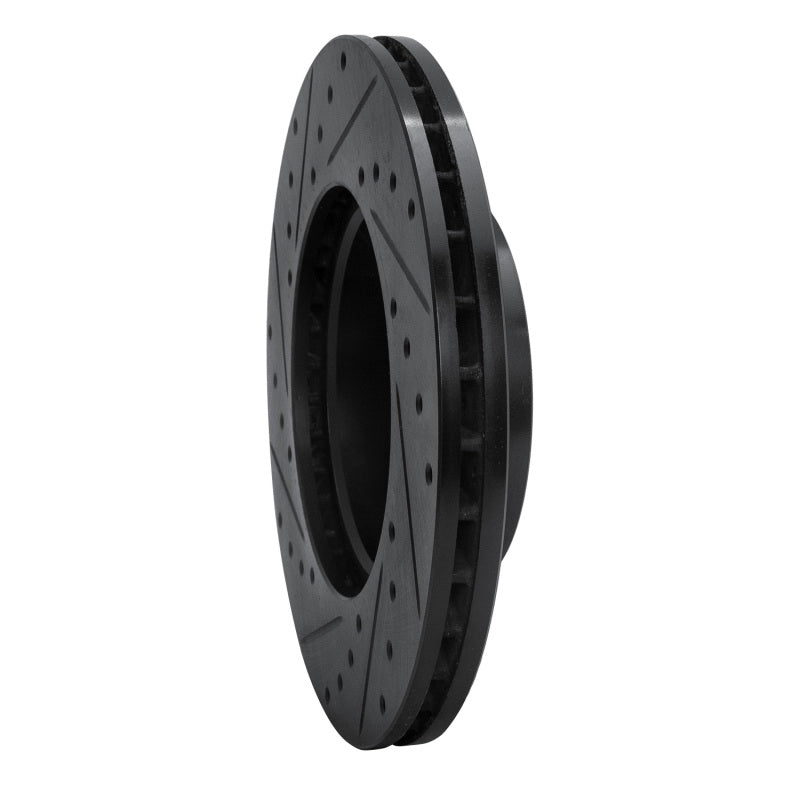 R1 96-00 Volkswagen EuroVan Front Right Drilled & Slotted Black Brake Rotor