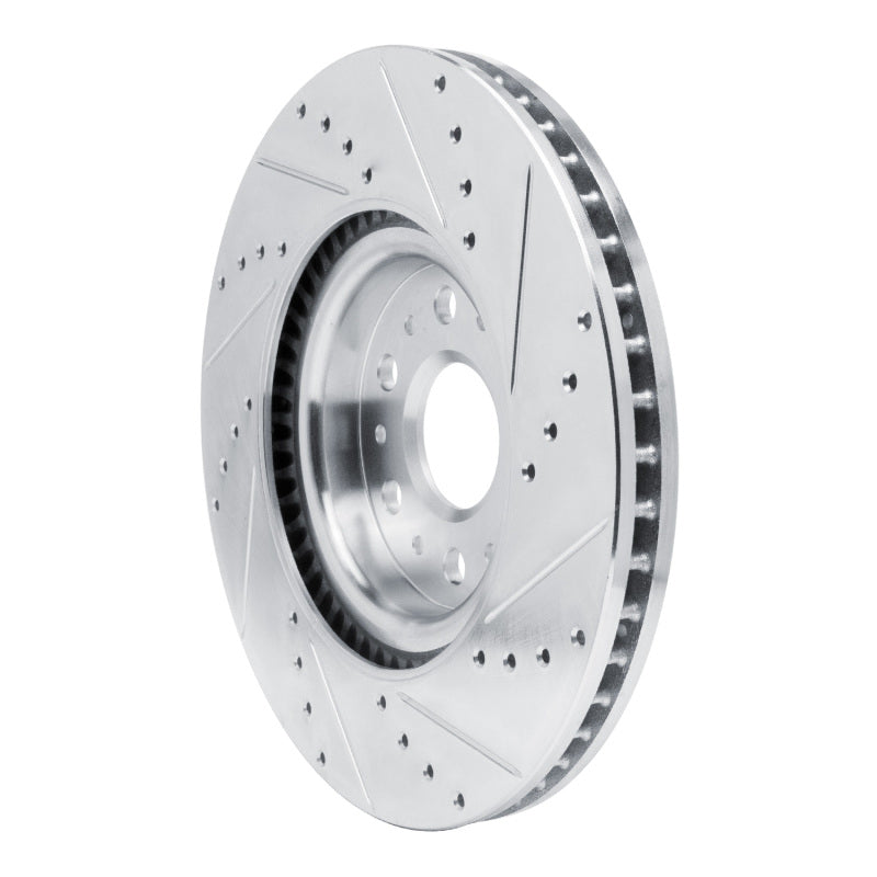 R1 17-25 Buick Enclave Front Left Drilled & Slotted Silver Brake Rotor