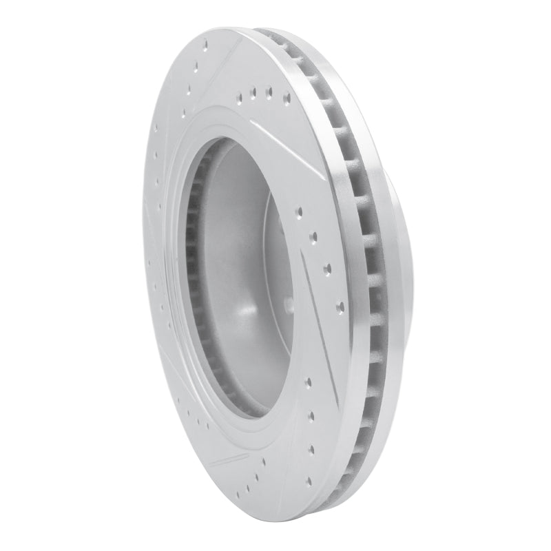 R1 16-24 Nissan Titan XD Front Right Drilled & Slotted Silver Brake Rotor