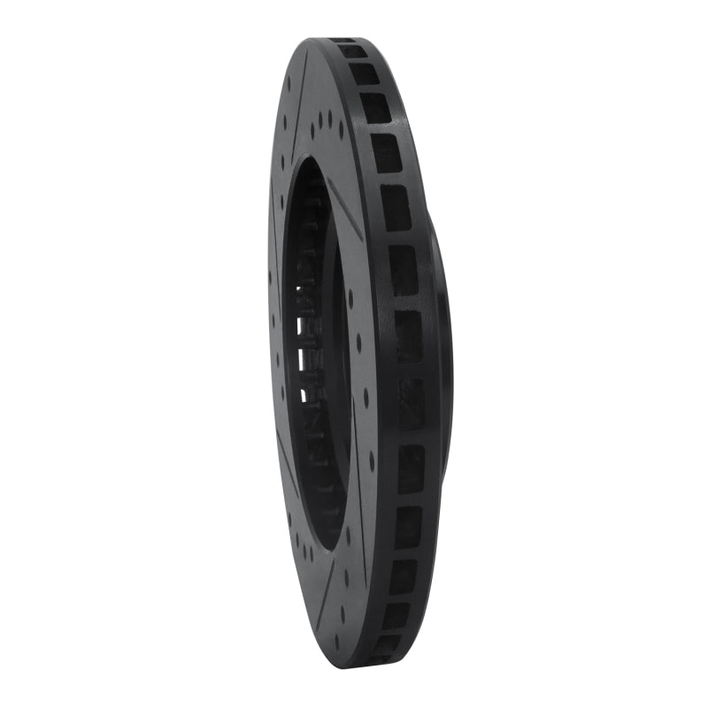 R1 90-04 Mitsubishi Montero Sport (USA/Canada) Front Right Drilled & Slotted Black Brake Rotor