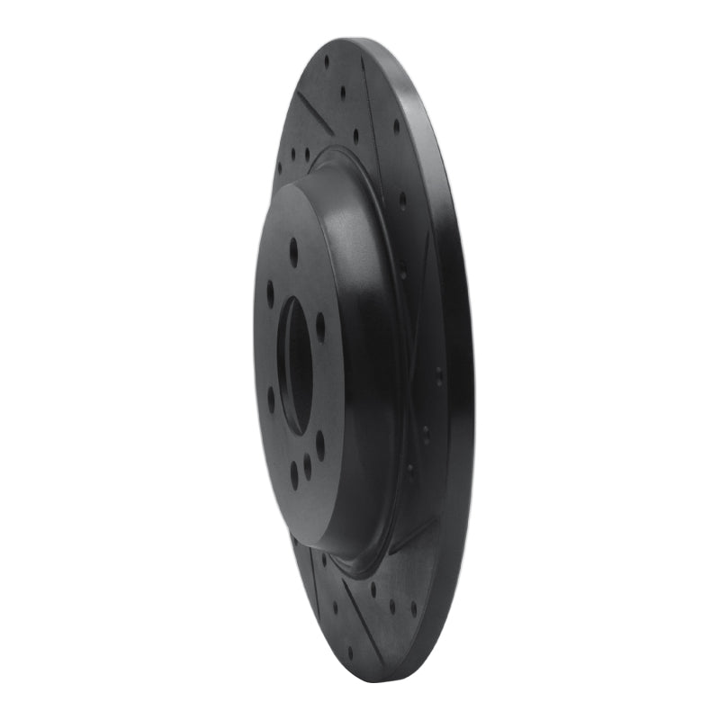 R1 11-15 VPG MV-1 Rear Right Drilled & Slotted Black Brake Rotor