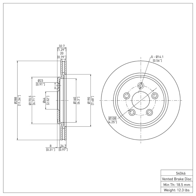 R1 00-06 Ford Thunderbird Rear Brake Rotor