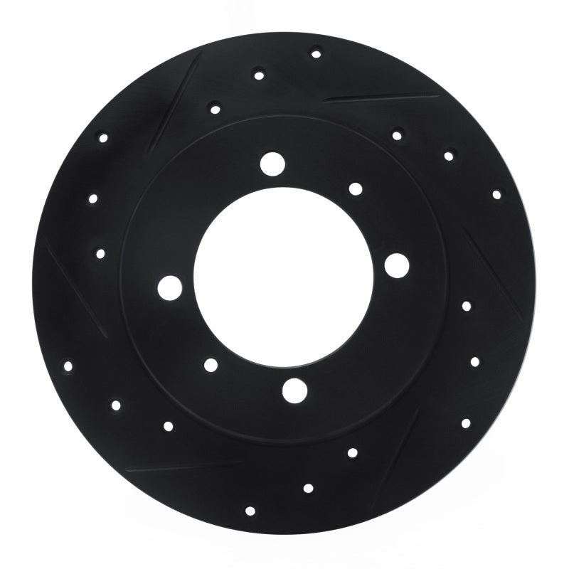 R1 88-93 Dodge 2000 GTX Rear Left Drilled & Slotted Black Brake Rotor
