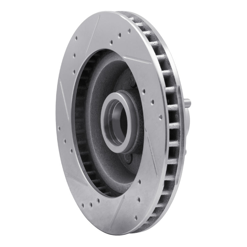 R1 70-72 Ford LTD Front Right Drilled & Slotted Silver Brake Rotor