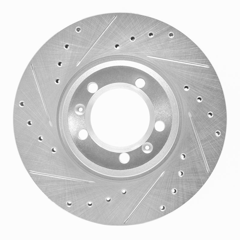 DFC 81-89 Alfa Romeo GTV-6 Front Left Drilled & Slotted Silver Brake Rotor