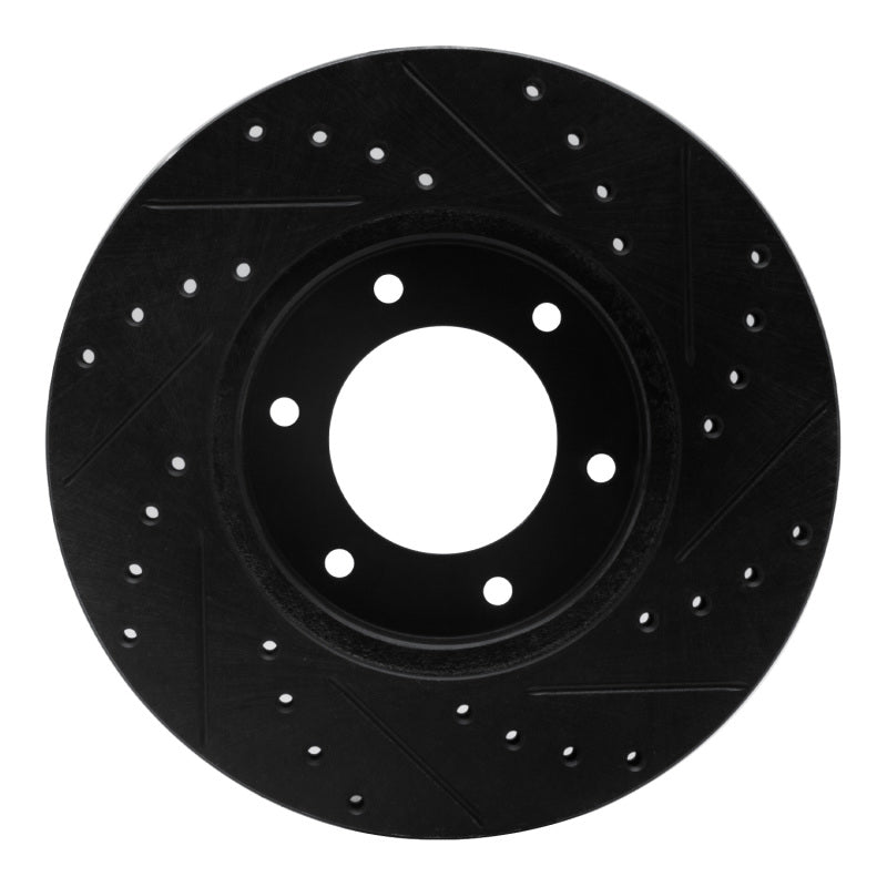 R1 93-98 Toyota T100 Front Left Drilled & Slotted Black Brake Rotor