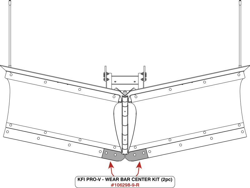 KFI Wear Bar Center Kit V-Plow - 2 pc.
